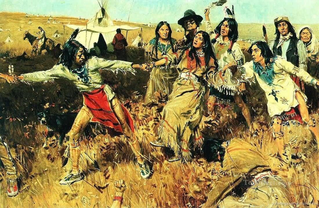Ureinwohner Amerika Indianer Gemälde 10 Ölgemälde